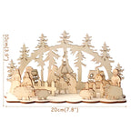 Christmas Wooden Ornaments Snowman Church Christmas