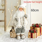 60cm Large Santa Claus Merry Christmas Decorations for Home Happy New Year 2023 Fabric Knitting Clothes Doll Window Decor