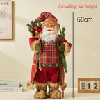 60cm Large Santa Claus Merry Christmas Decorations for Home Happy New Year 2023 Fabric Knitting Clothes Doll Window Decor