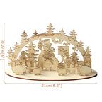 Christmas Wooden Ornaments Snowman Church Christmas