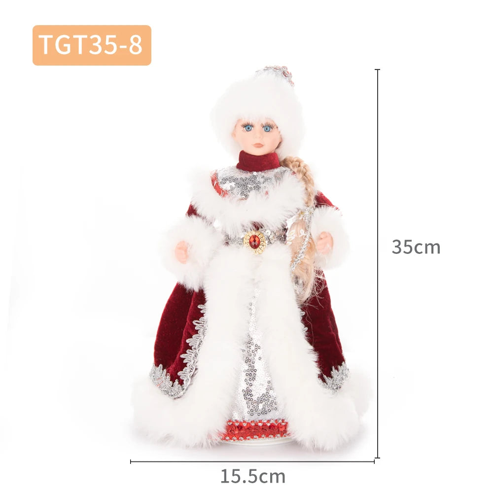 35cm  Plush Doll Christmas Decoration Candy Bucket with Music and Storage Bag.
