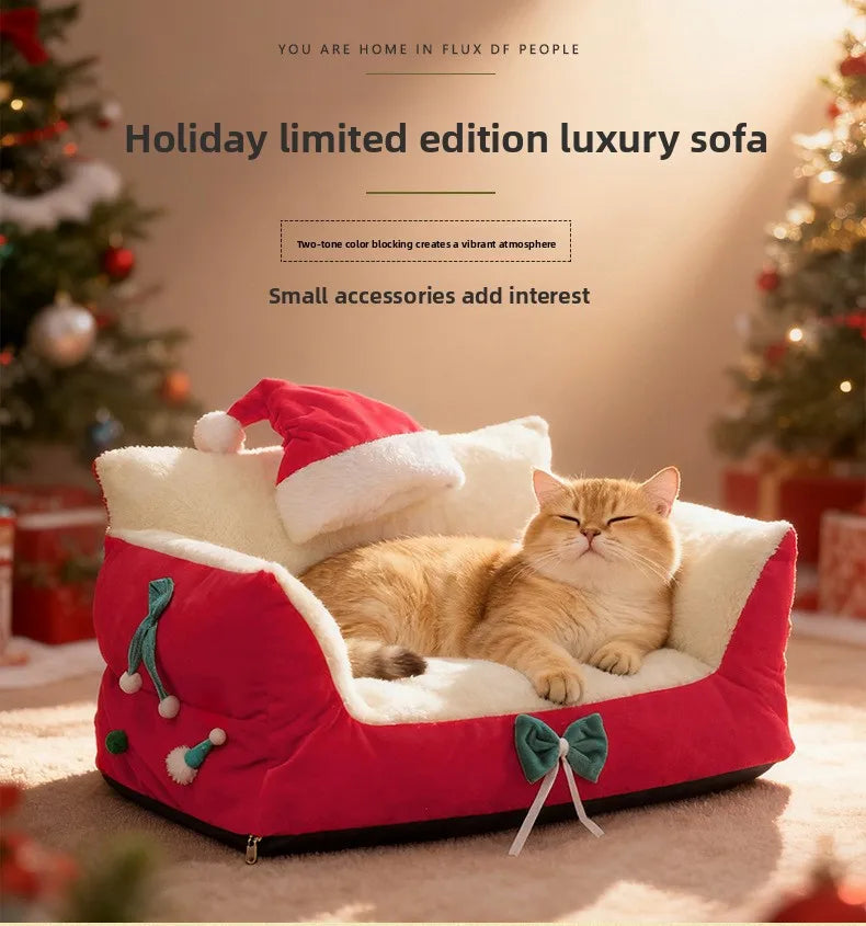Winter Warm Cat Bed Large Size Removable Washable All Season Pet Sofa
