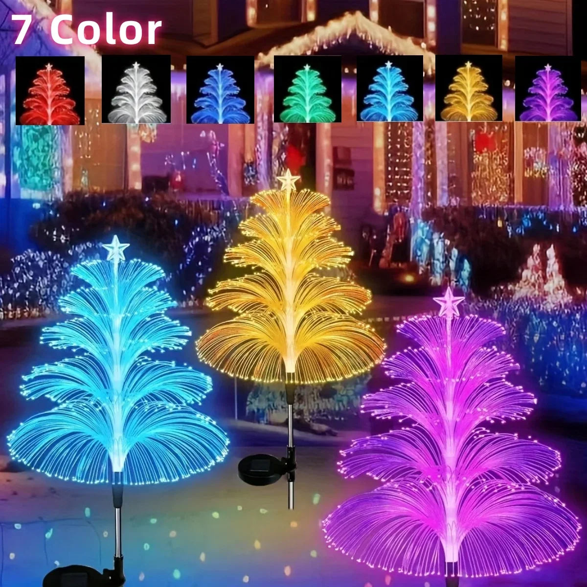 1PC Outdoor Solar Garden Lights 7 Colors Variable Solar