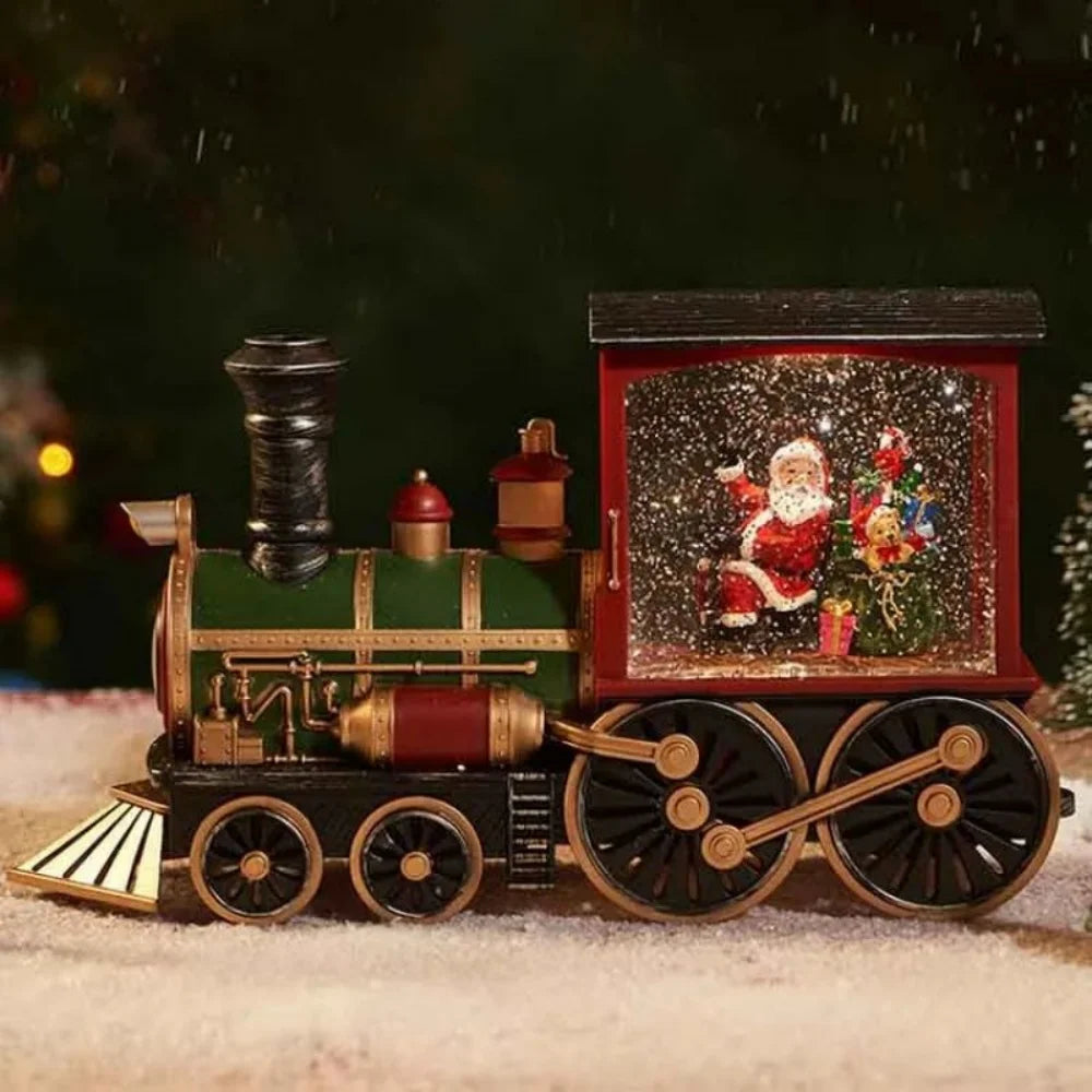 Christmas Gift Christmas Crystal Ball Ornaments LED Lights Train