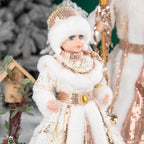 35cm  Plush Doll Christmas Decoration Candy Bucket with Music and Storage Bag.