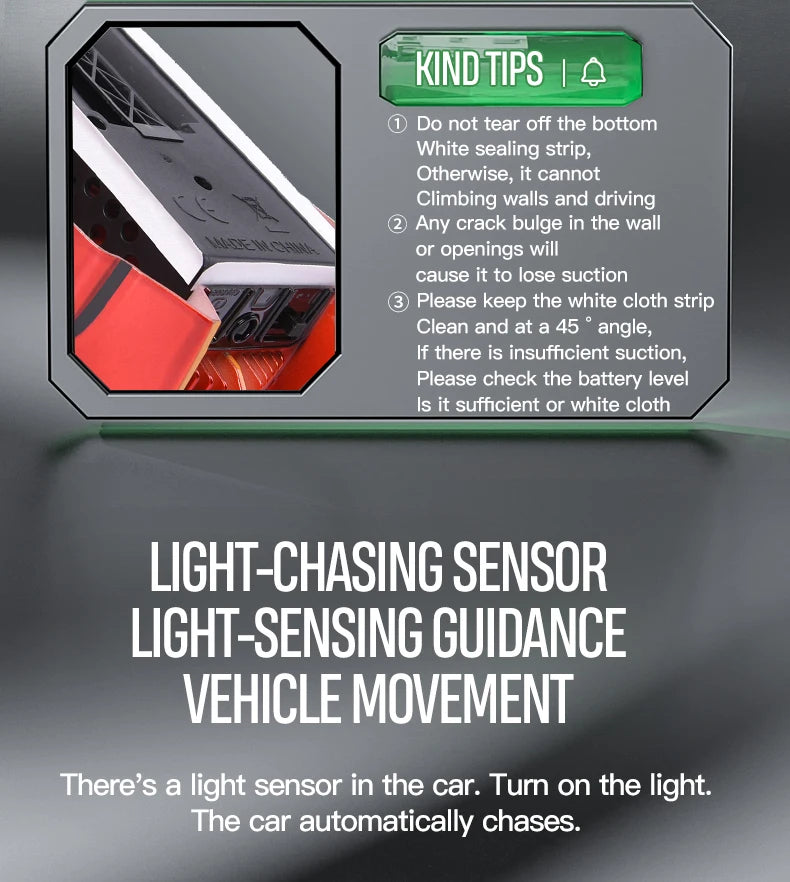 Light-Chasing Wall-Climbing Car, Infrared Sensor Remote Control Car, Wall-Climbing Car, Four-Wheel Drive Car, Toy Racing Car, Children's Toy Car