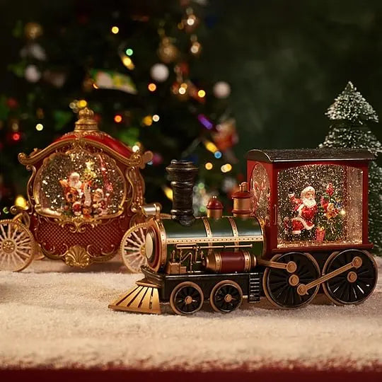 Christmas Gift Christmas Crystal Ball Ornaments LED Lights Train