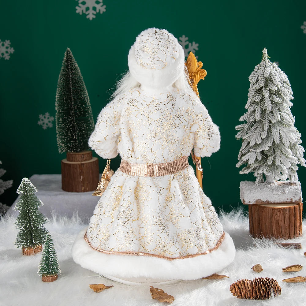 35cm  Plush Doll Christmas Decoration Candy Bucket with Music and Storage Bag.