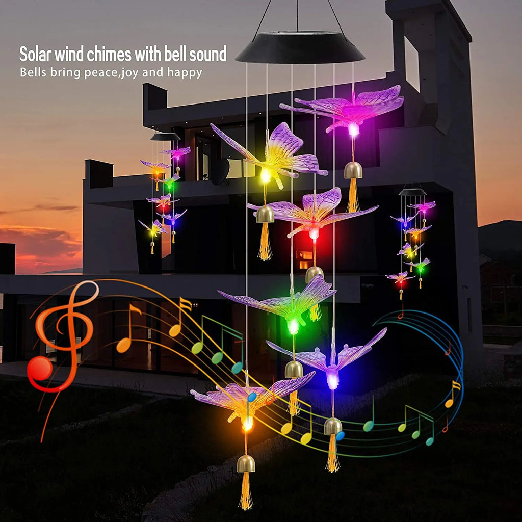 Solar Powered Wind Chime Garden Lights