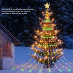 Christmas Decoration Star String Lights 300LED 8 Modes Waterfall Christmas Tree Fairy Lights for Outdoor Wedding Holiday