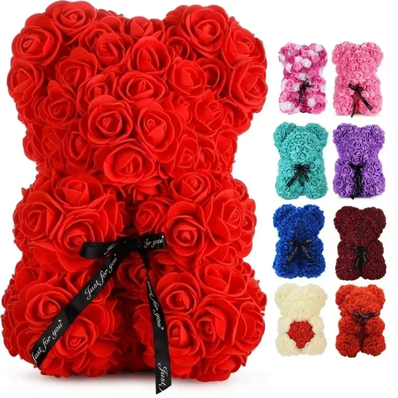 2025 New Artificial Flower Eternal Rose Teddy Bear