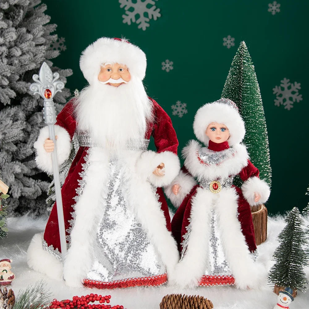 35cm  Plush Doll Christmas Decoration Candy Bucket with Music and Storage Bag.