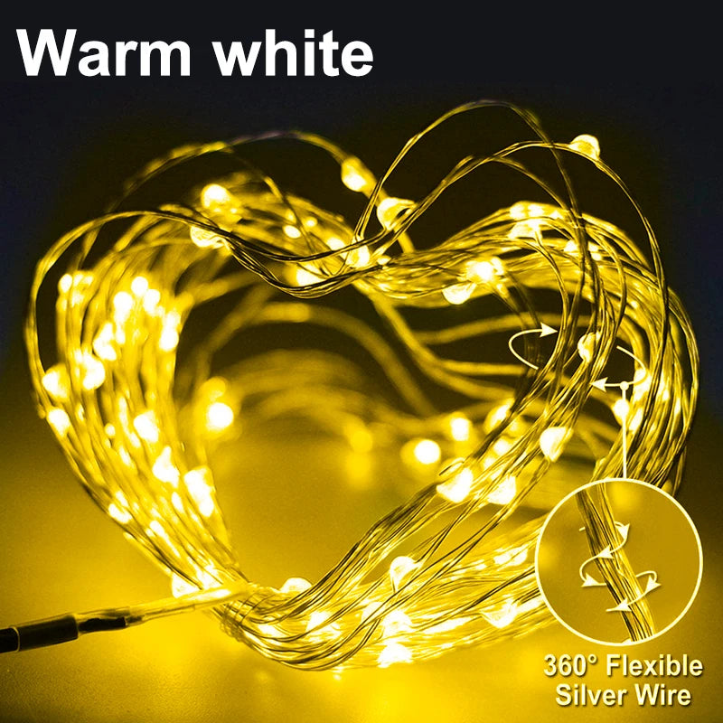 Solar Fairy Lights Outdoor Waterproof 8 Modes Solar String Lights for Christmas Halloween Holiday Patio Backyard Garden Decor