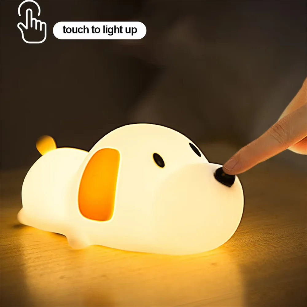 Cute Bunny Cartoon Night Light - USB Rechargeable Touch Dimming