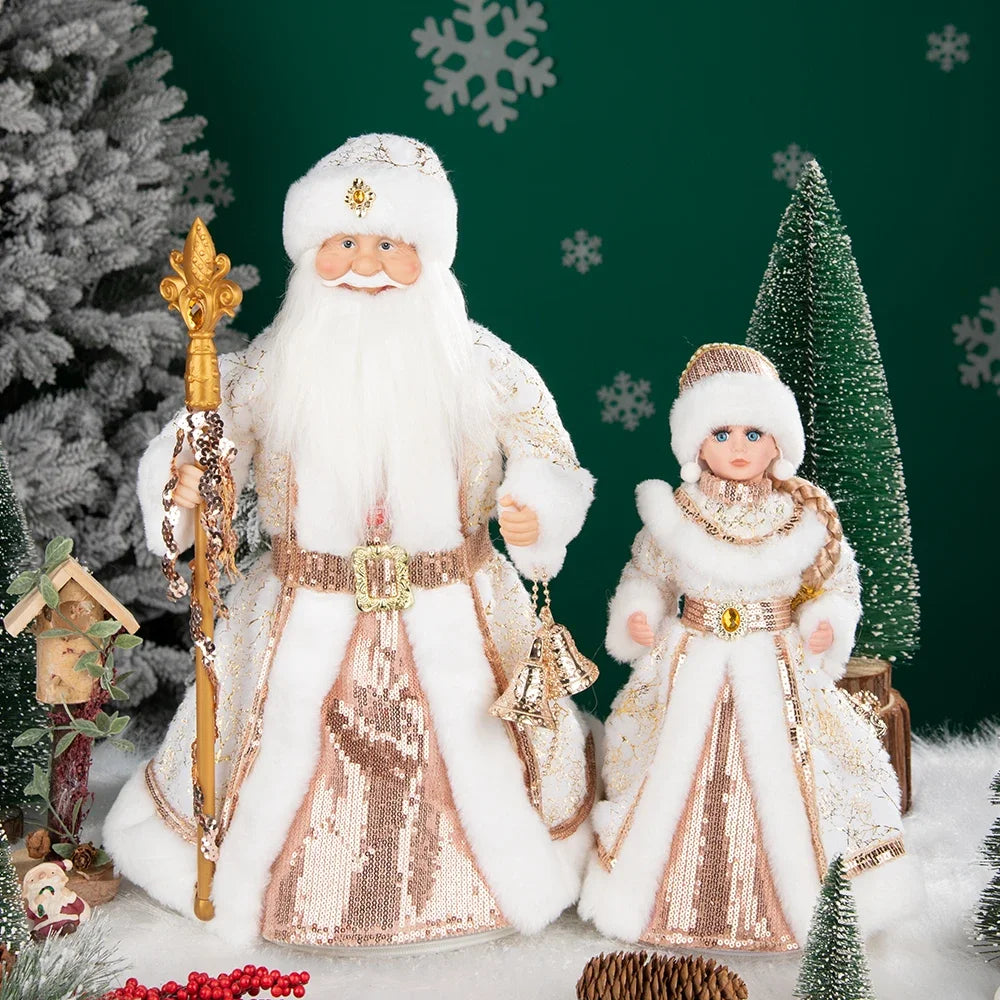 35cm  Plush Doll Christmas Decoration Candy Bucket with Music and Storage Bag.