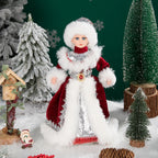 35cm  Plush Doll Christmas Decoration Candy Bucket with Music and Storage Bag.