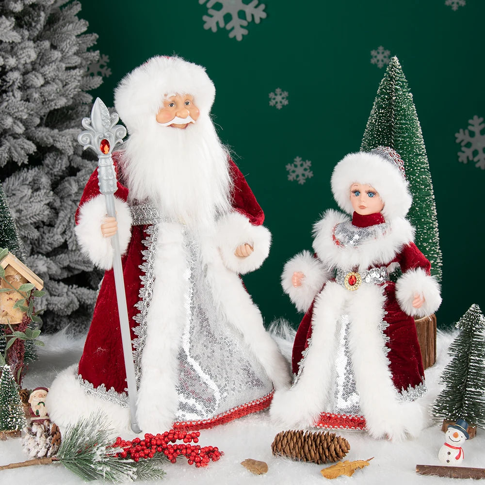 35cm  Plush Doll Christmas Decoration Candy Bucket with Music and Storage Bag.