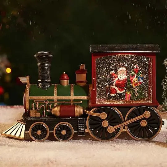 Christmas Gift Christmas Crystal Ball Ornaments LED Lights Train