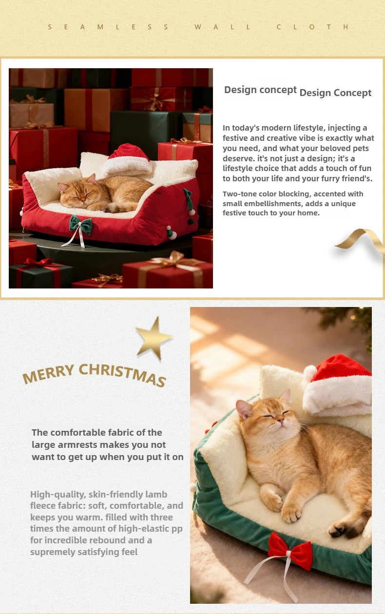 Winter Warm Cat Bed Large Size Removable Washable All Season Pet Sofa