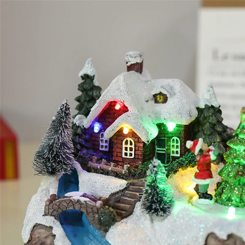 Christmas Rotating Music Statue Christmas Home Decoration