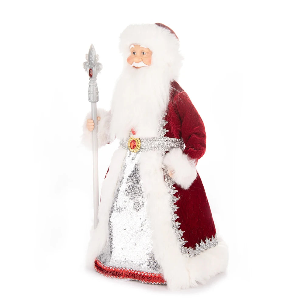 35cm  Plush Doll Christmas Decoration Candy Bucket with Music and Storage Bag.