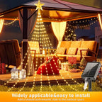 Christmas Decoration Star String Lights 300LED 8 Modes Waterfall Christmas Tree Fairy Lights for Outdoor Wedding Holiday