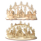 Christmas Wooden Ornaments Snowman Church Christmas