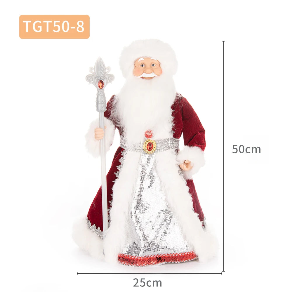 35cm  Plush Doll Christmas Decoration Candy Bucket with Music and Storage Bag.