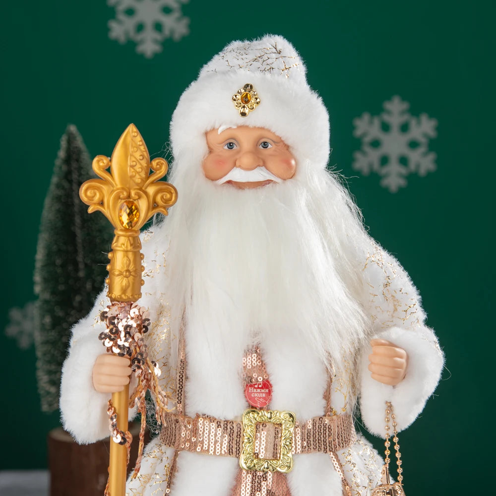 35cm  Plush Doll Christmas Decoration Candy Bucket with Music and Storage Bag.