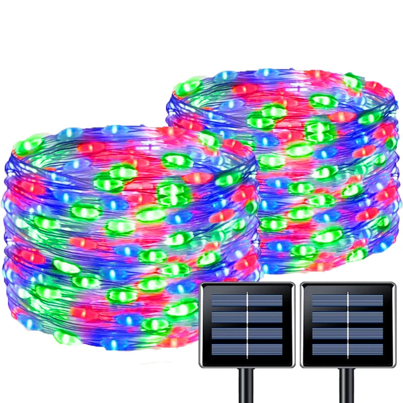 Solar Fairy Lights Outdoor Waterproof 8 Modes Solar String Lights for Christmas Halloween Holiday Patio Backyard Garden Decor