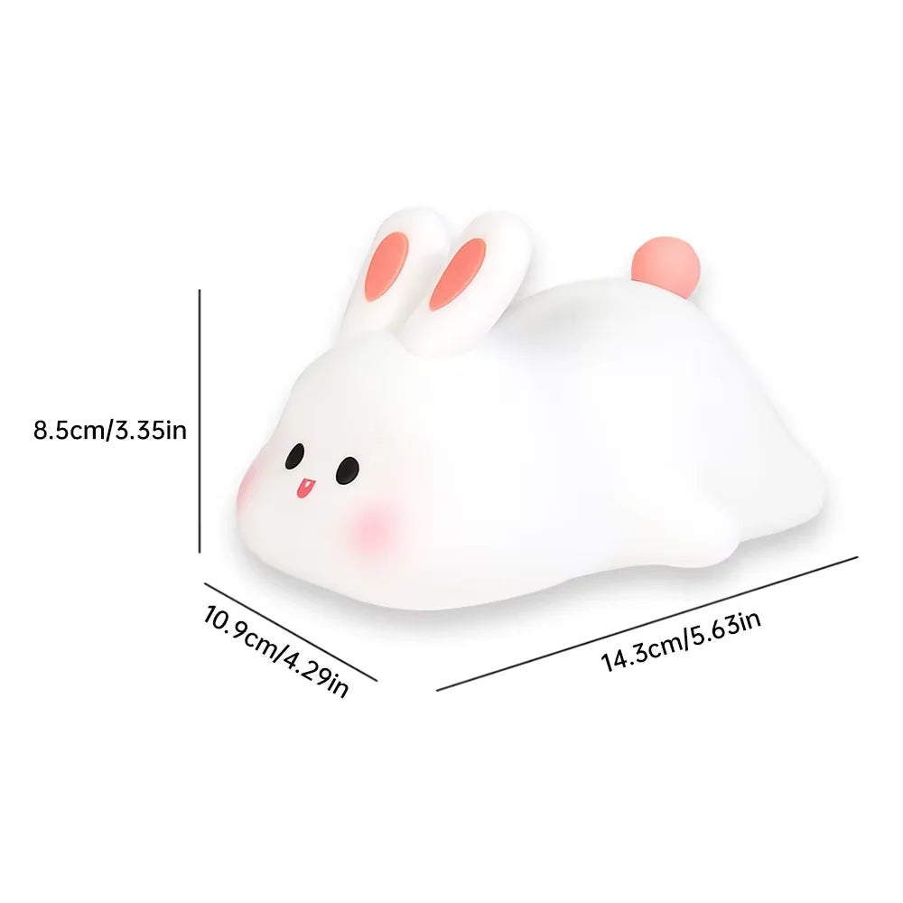 Cute Bunny Cartoon Night Light - USB Rechargeable Touch Dimming