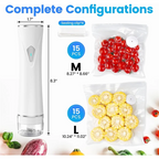 Handheld Vacuum Sealer For Food . With 30 Reusable Bags, Wireless & Portable