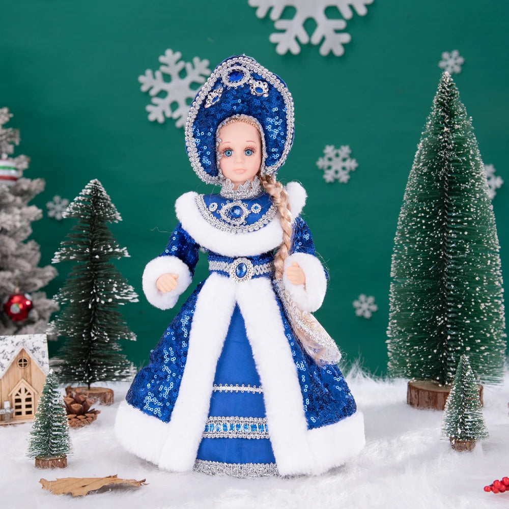 35cm  Plush Doll Christmas Decoration Candy Bucket with Music and Storage Bag.
