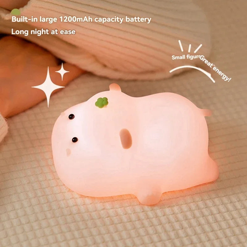 Cute Bunny Cartoon Night Light - USB Rechargeable Touch Dimming