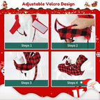 Dog Christmas Funny Outfit Pet Clothes Santa Claus Riding Pet Cosplay Costume