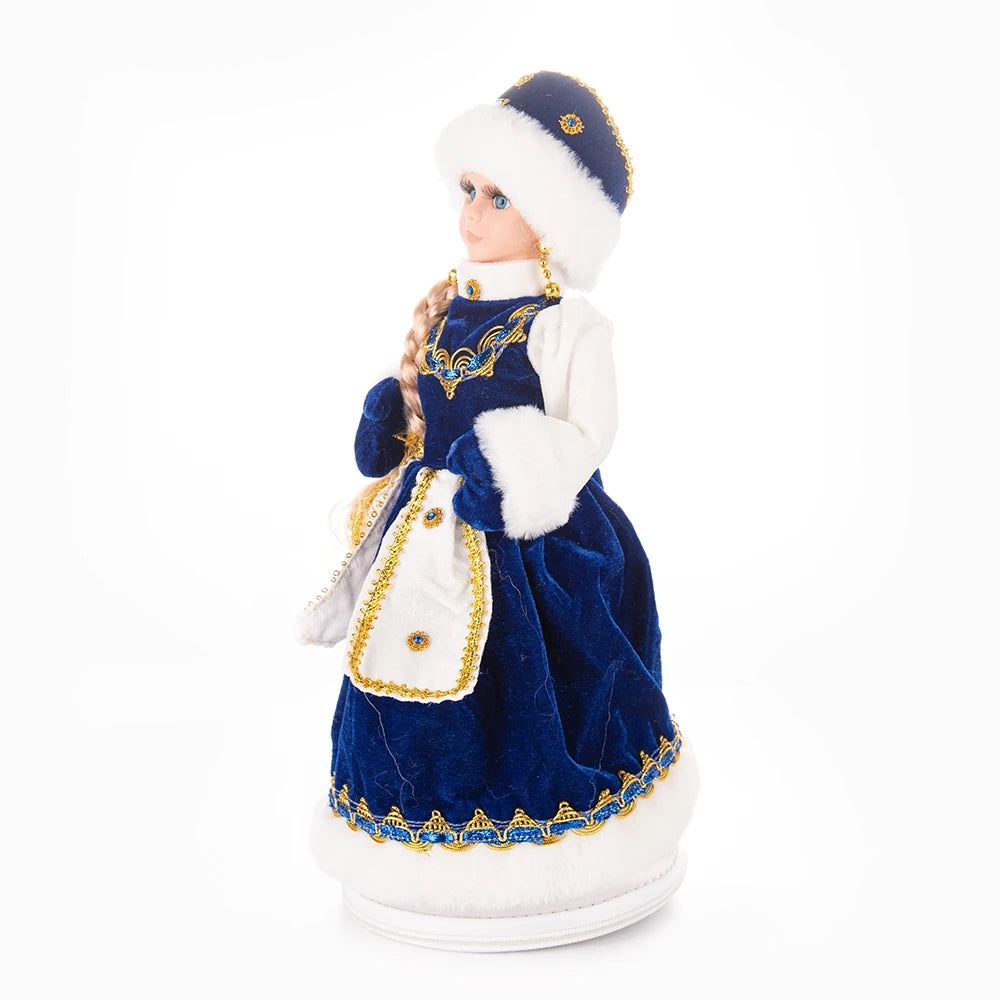 35cm  Plush Doll Christmas Decoration Candy Bucket with Music and Storage Bag.