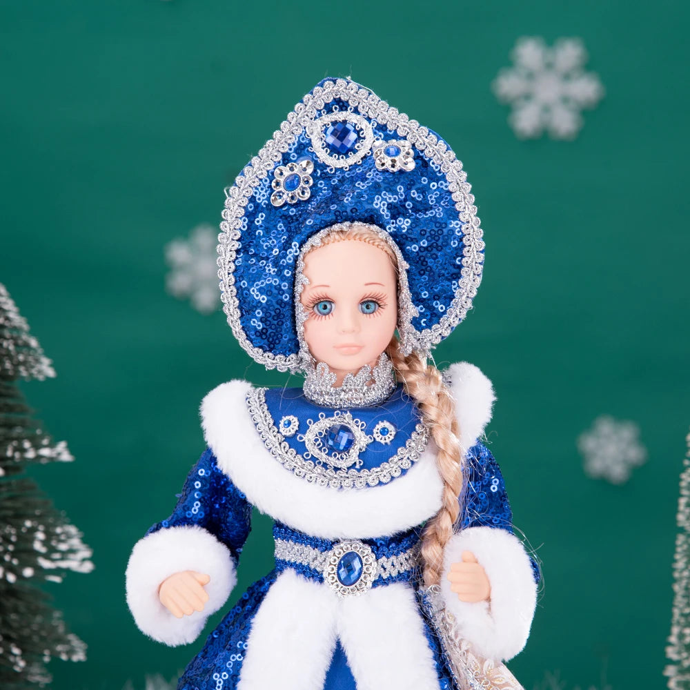 35cm  Plush Doll Christmas Decoration Candy Bucket with Music and Storage Bag.