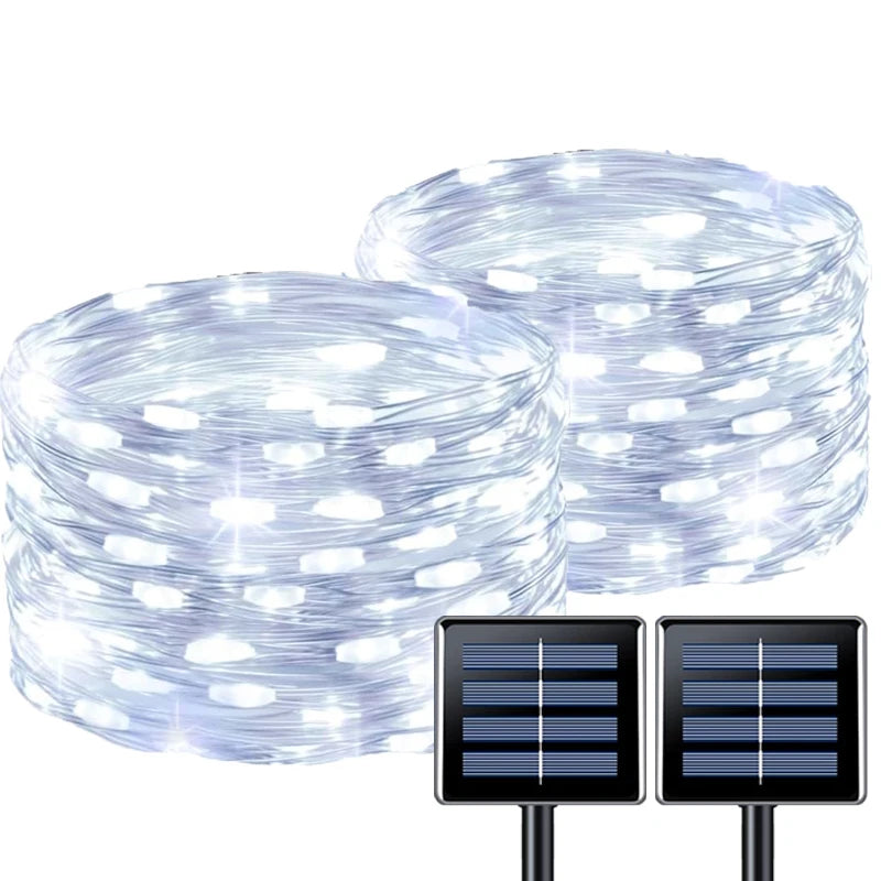 Solar Fairy Lights Outdoor Waterproof 8 Modes Solar String Lights for Christmas Halloween Holiday Patio Backyard Garden Decor