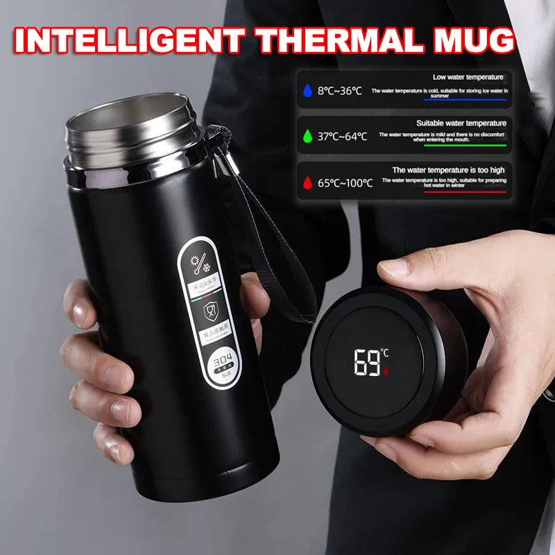 500ML-1Liter Stainless Steel Thermos Bottle with LED Temperature Display