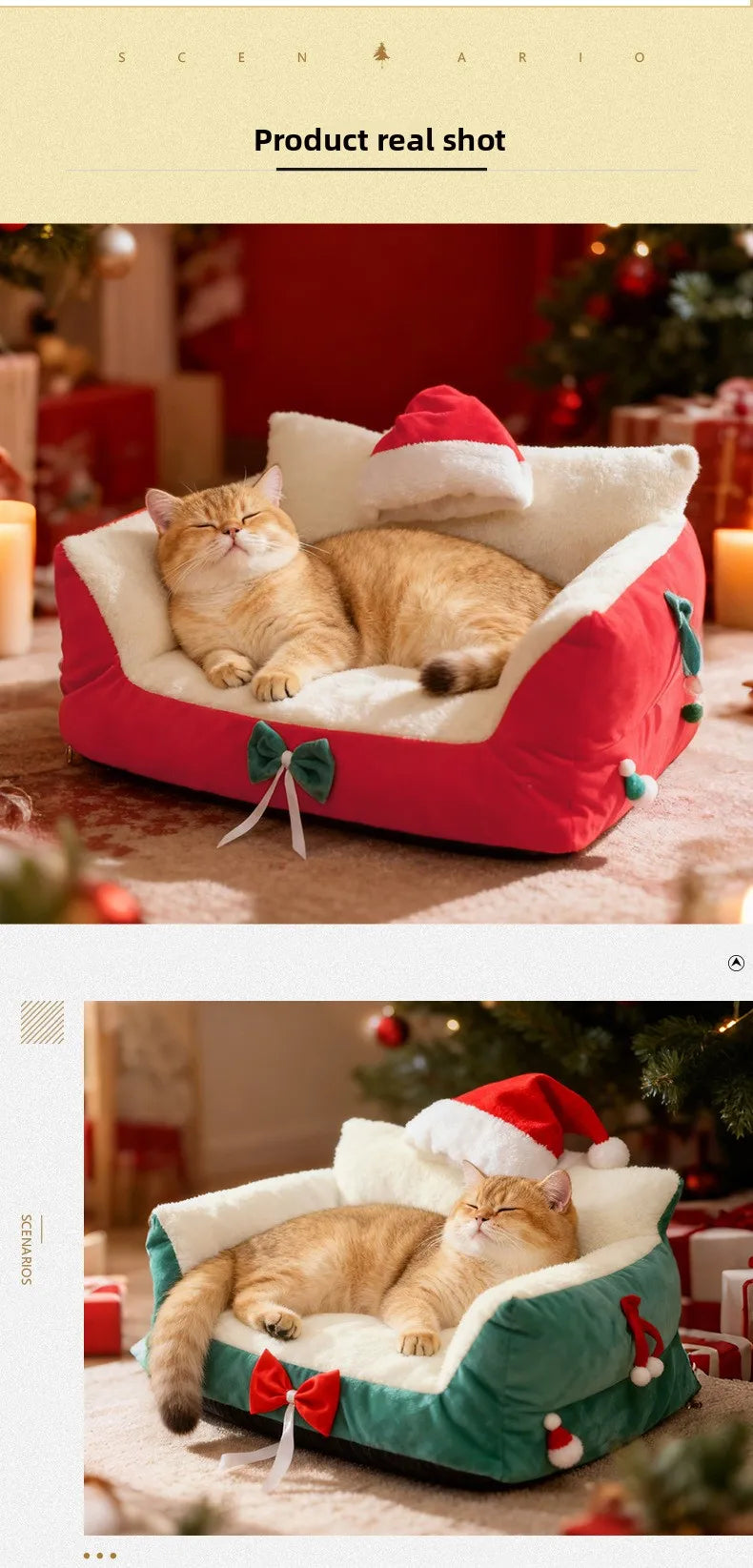 Winter Warm Cat Bed Large Size Removable Washable All Season Pet Sofa