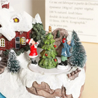 Christmas Rotating Music Statue Christmas Home Decoration