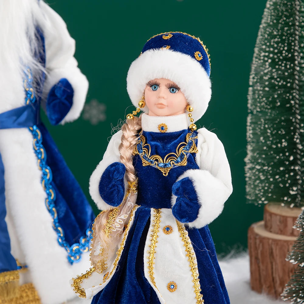 35cm  Plush Doll Christmas Decoration Candy Bucket with Music and Storage Bag.