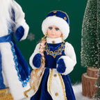 35cm  Plush Doll Christmas Decoration Candy Bucket with Music and Storage Bag.