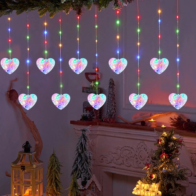 Christmas Decoration Star String Lights 300LED 8 Modes Waterfall Christmas Tree Fairy Lights for Outdoor Wedding Holiday