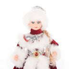 35cm  Plush Doll Christmas Decoration Candy Bucket with Music and Storage Bag.