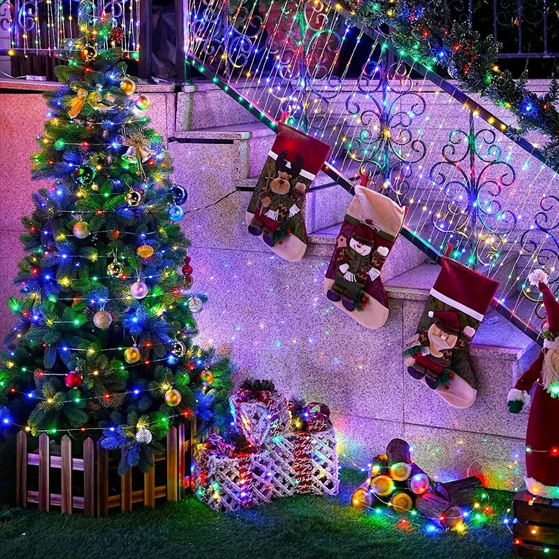 Solar Fairy Lights Outdoor Waterproof 8 Modes Solar String Lights for Christmas Halloween Holiday Patio Backyard Garden Decor