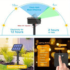 Solar Fairy Lights Outdoor Waterproof 8 Modes Solar String Lights for Christmas Halloween Holiday Patio Backyard Garden Decor
