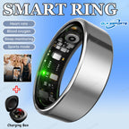 Men Women Smart Ring With Charging Case Heart Rate Sleep Sport Fitness Tracker 3ATM Take Photo SmartRing Android IOS