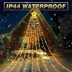 Christmas Decoration Star String Lights 300LED 8 Modes Waterfall Christmas Tree Fairy Lights for Outdoor Wedding Holiday