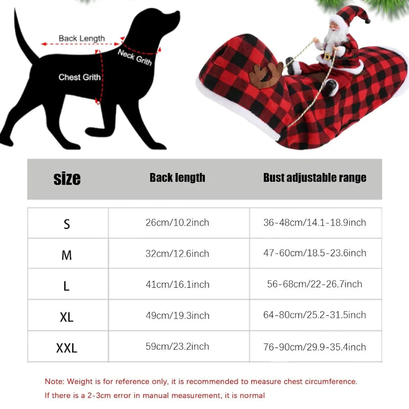 Dog Christmas Funny Outfit Pet Clothes Santa Claus Riding Pet Cosplay Costume